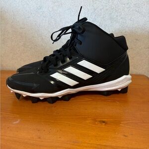 Adidas Icon 8 Mid MD baseball cleats Black and White Mens Size 7.5